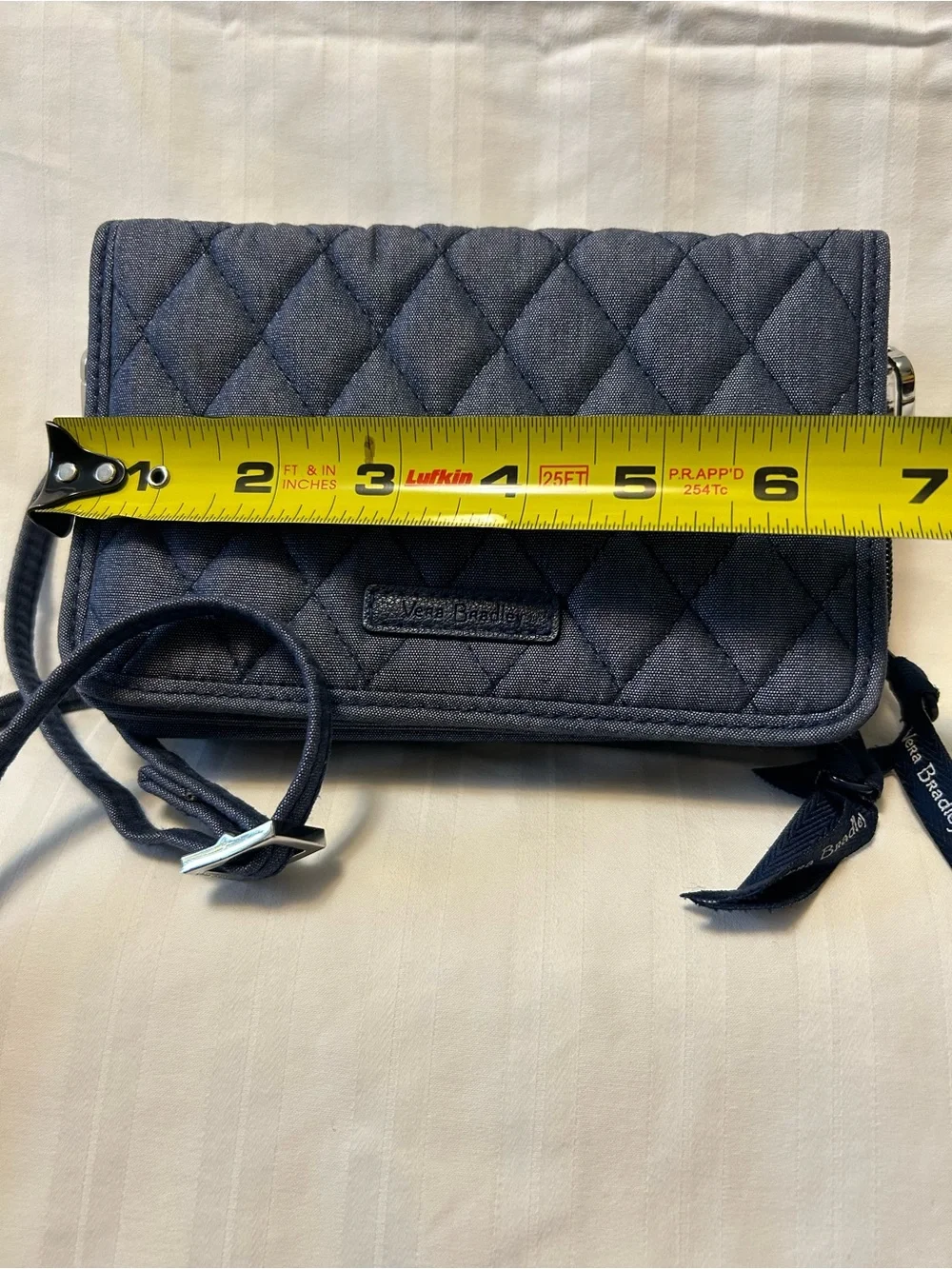 Vera Bradley Quilted Crossbody Wallet in Denim Blue